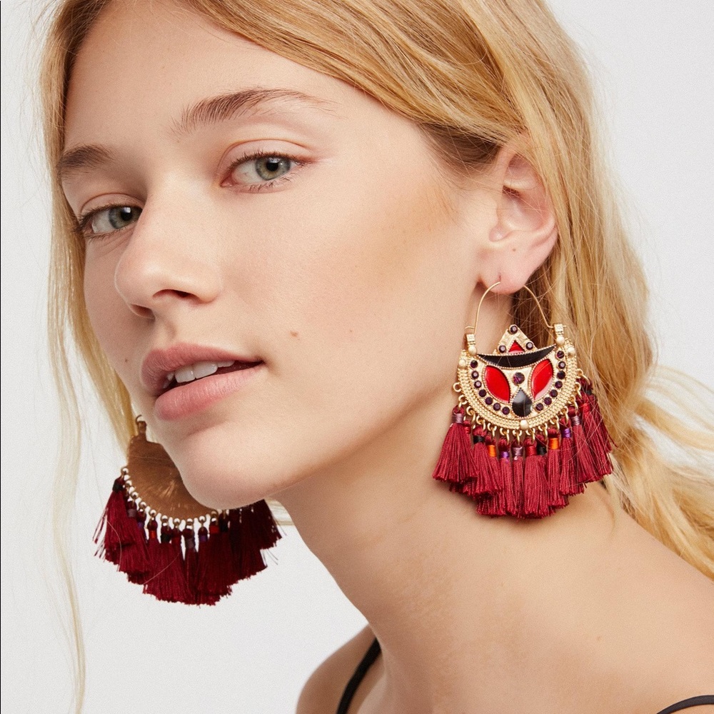 Free People “Arabian Nights” Tassel Fan Earrings